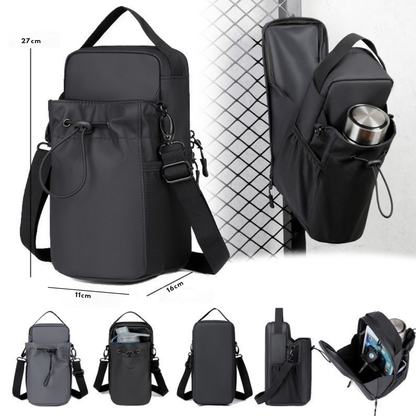 Sacoche magnétique de sport avec porte-gourde - Fixation puissante pour salle de sport et musculation