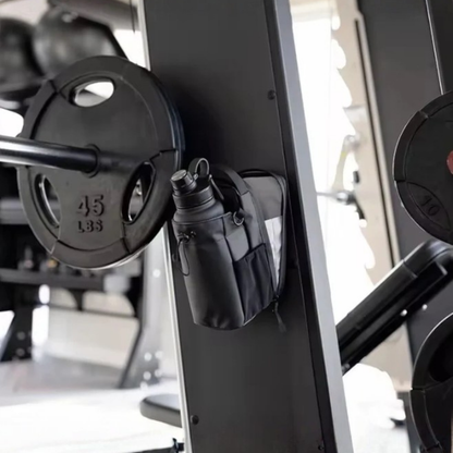 Sacoche magnétique de sport avec porte-gourde - Fixation puissante pour salle de sport et musculation