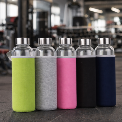 Gourde en verre 420 ml avec infuseur - Bouteille sport élégante