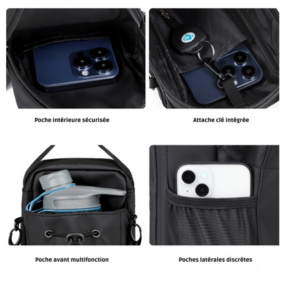 Sacoche magnétique de sport avec porte-gourde - Fixation puissante pour salle de sport et musculation